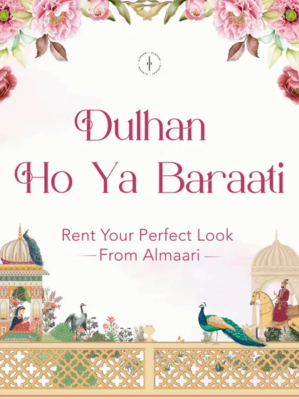 Whether you are the bride or part of the baraat, I have the perfect look for you. This graphic captures the essence of my wedding rental collection.
