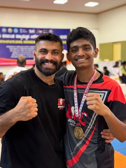That winning smile. A proud moment for me and my student after his victory. This is what it's all about.