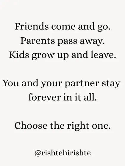 A powerful reminder that your partner is the one who stays with you through everything. We help you choose the right one for that lifelong journey.