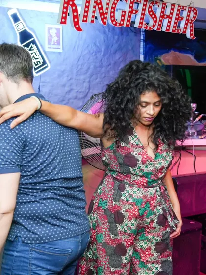 A candid moment from a social night. It's not always about perfect moves, sometimes it's just about feeling the music and having a good time.