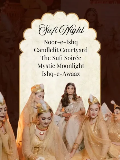 For a more soulful evening, I can arrange a 'Sufi Night' with themes like 'Noor-e-Ishq' or a 'Candlelit Courtyard' for a mystical and memorable experience.
