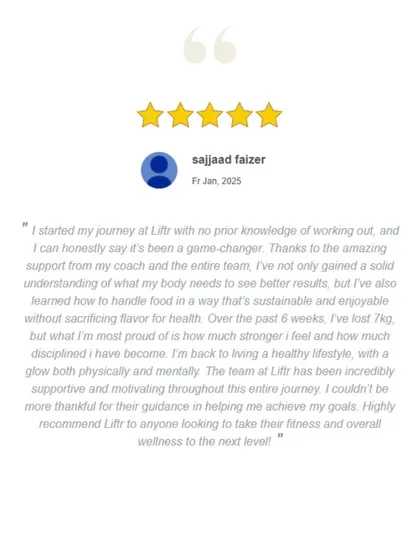 With no prior workout knowledge, Sajjaad joined our Colombo branch and lost 7 kgs and 12 inches in 6 weeks. He learned how to handle food sustainably and became stronger and more disciplined, both physically and mentally.