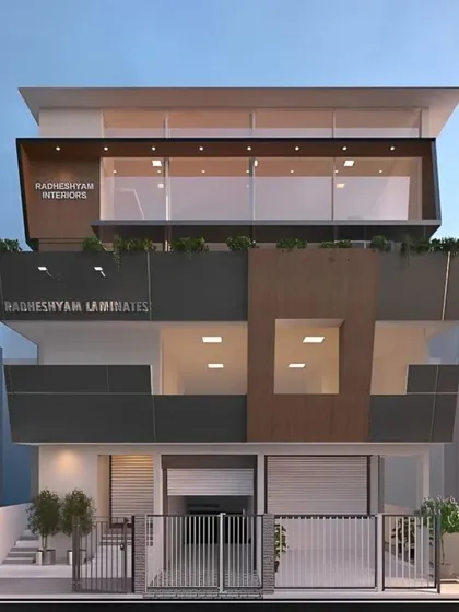 A duplicate image of the Radheshyam commercial complex render.