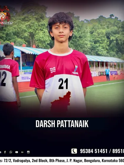 This is Darsh Pattanaik. Shaped by dedication and honed by our academy, he is a player who strives every day to turn his dreams into goals.