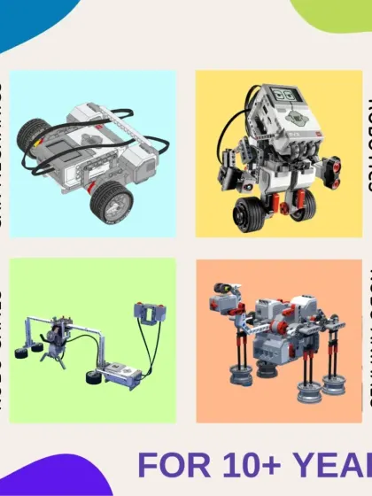 For my oldest students (10+), projects get more advanced with car mechanics, complex robotics, robo games, and robo animals.