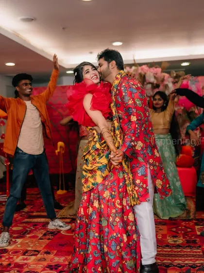 The energy of a Mehendi and Sangeet is infectious. I design spaces that encourage dancing and celebration, with vibrant colours and dynamic backgrounds that come alive with the guests.