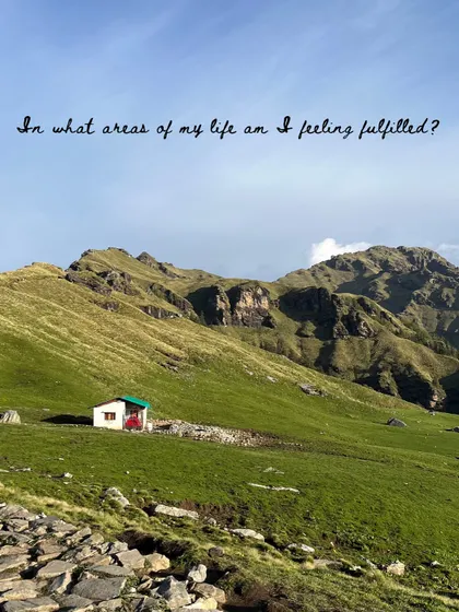 A gratitude-focused prompt: "In what areas of my life am I feeling fulfilled?"