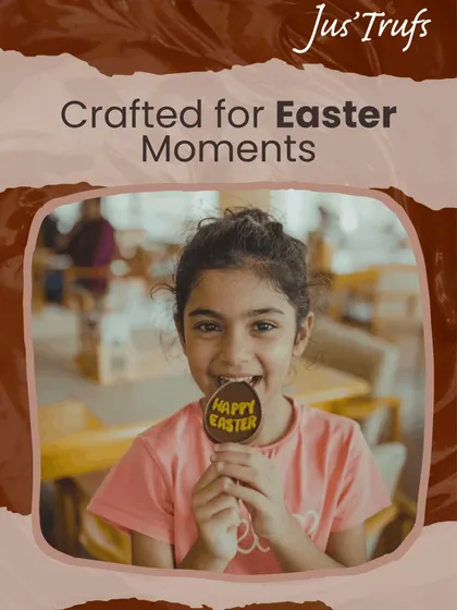 Our Easter 2026 campaign shows a young guest with a chocolate lollipop, bringing the seasonal treats into the café setting.