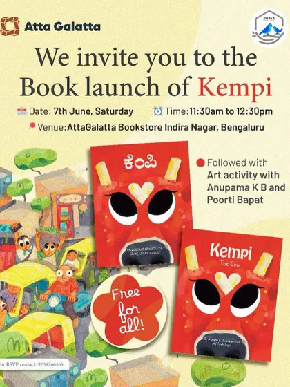 The launch of 'Kempi', the first-ever die-cut book in Kannada. Our book launches for children's books are always fun, with storytime, art activities, and snacks for everyone.
