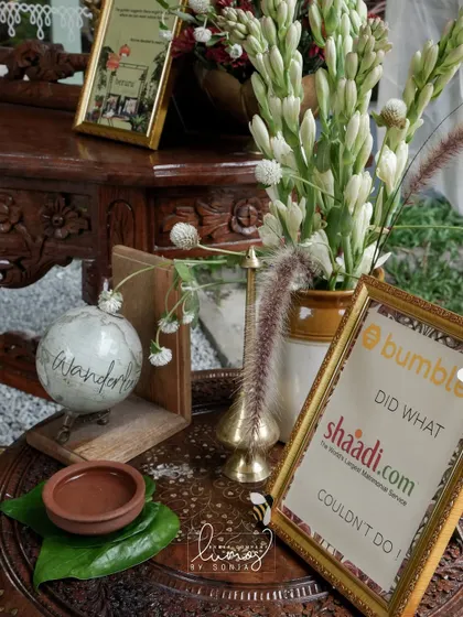 Sometimes, the smallest details tell the biggest stories. This cheeky sign at a wedding reception corner adds a touch of modern humor and personality, celebrating how the couple's journey began.