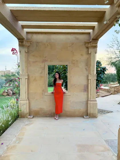 Exploring the beautiful architecture of Suryagarh in Jaisalmer before a show. Travel is one of the best perks of what I do.