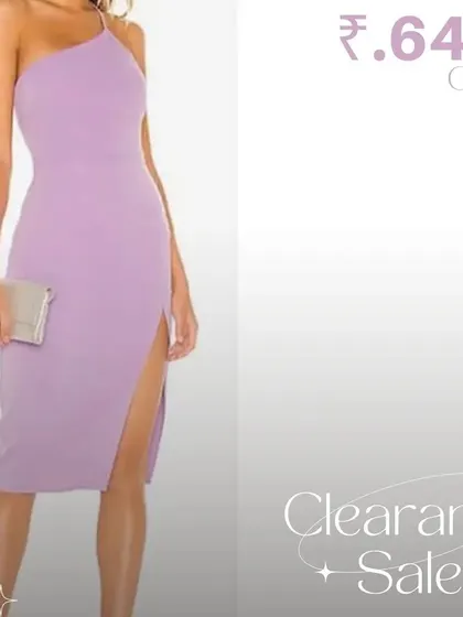 A chic one-shoulder midi dress in a lovely lilac shade, available now in my clearance section.