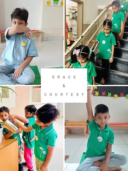 From watering plants to walking carefully on the stairs, grace and courtesy are about showing respect for our environment and each other. These small actions build a child's character and awareness.