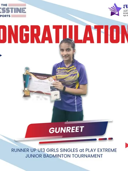 Smashing success. Congratulations to Gunreet for her performance as the runner-up in the U13 Girls Singles at the Play Extreme Junior Badminton Tournament.