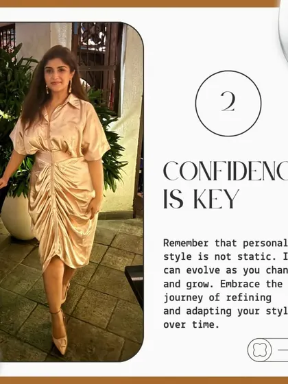 Another key tip: "Confidence is Key." Your personal style should empower you.