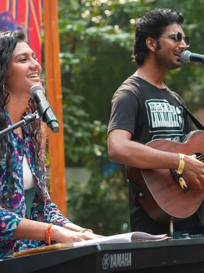 A close-up from my duo performance at the IFP festival. The joy of making music together on stage is clear to see.