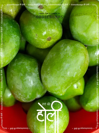 Fresh Rajapuri mangoes, another essential colour in our pickle-making festival.