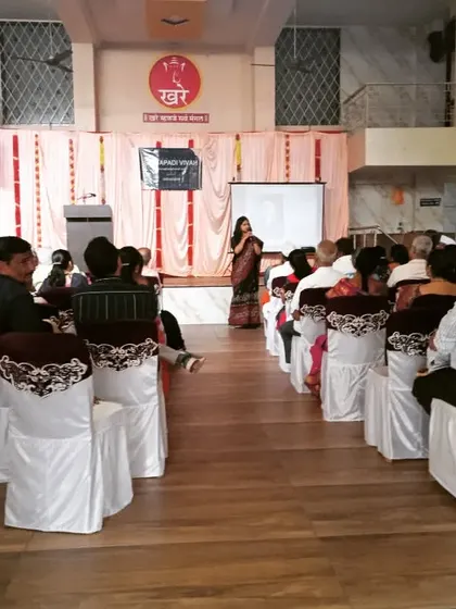 Here I am, addressing the attendees at one of our matrimonial meets. I make it a point to personally guide participants, sharing my perspective on building a successful marriage and navigating the matchmaking process with a positive mindset.