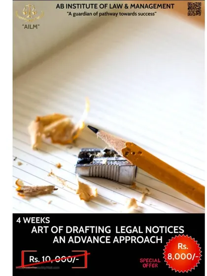 The Art of Drafting Legal Notices is a foundational 4 week course. It provides an advanced approach to drafting clear, effective legal notices, a crucial first step in many legal proceedings.