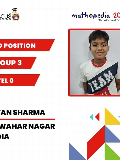 Rivan Sharma from Jawahar Nagar, India, celebrating his 3rd Position win.