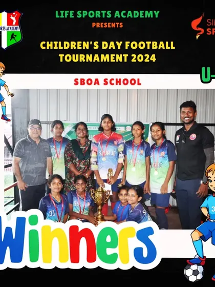 The U-13 winners of the Children's Day Football Tournament. We congratulate these young champions on their exceptional skill, teamwork, and determination.
