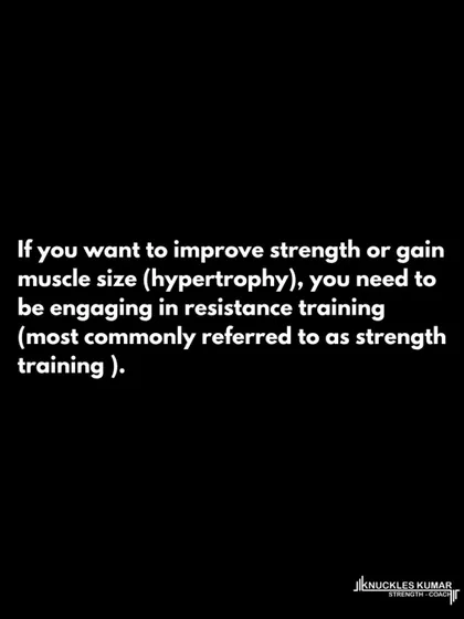 If you want to improve strength or gain muscle size, you need to be doing resistance training. This is non-negotiable for building a stronger, more robust body.