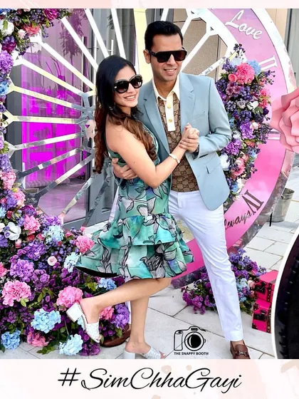 A playful moment captured at the Taj Amer, Jaipur. Our photo booth is the perfect addition to any destination wedding itinerary.