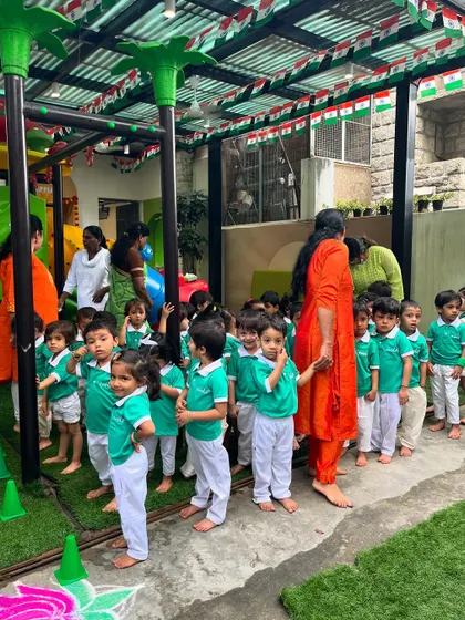 A glimpse into our festive celebrations, including Independence Day, Janmashtami, Ganesh Chaturthi, Diwali, and Christmas. Children participate in flag hoisting, dress in traditional attire, create festive crafts, and learn the significance of each occasion, fostering a deep appreciation for our diverse culture.