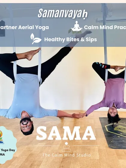 Bring a friend or partner and experience connection in a whole new way with my Partner Aerial Yoga workshops. These sessions are a fun, supportive way to build trust and playfulness while exploring movement together. It’s a unique event we host for occasions like International Yoga Day.