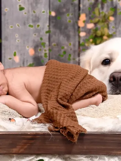 Your fur babies are family too! We welcome pets to join our newborn sessions, capturing the beginning of a beautiful friendship between your baby and their loyal guardian.