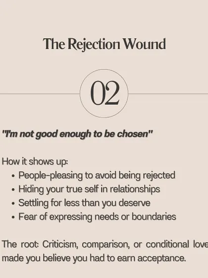 **Inner child wounds from childhood can sabotage your adult relationships.** Wounds like abandonment, rejection, betrayal, or injustice show up as specific patterns. For example, an abandonment wound can lead to clinging tightly to partners, while a rejection wound can manifest as people-pleasing. Understanding these patterns is the first step to healing.