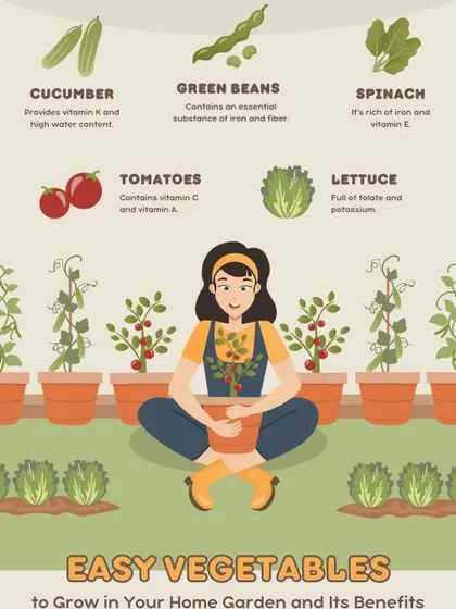 Here are some of the easiest vegetables to start with in your home garden. Cucumbers, green beans, spinach, tomatoes, and lettuce are all beginner-friendly and offer great rewards.