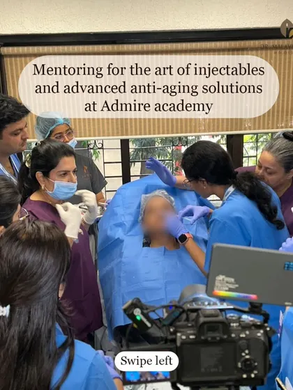 Mentoring the next generation of dermatologists is a passion of mine. Here, I am providing hands-on training in advanced injectable techniques at the Admire Academy. Guiding my colleagues ensures the highest standards of safety and efficacy are maintained across the field.