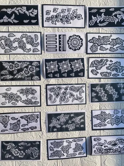 More examples from my medium stencil collection. I have a design for every taste, whether you prefer bold florals or intricate patterns.