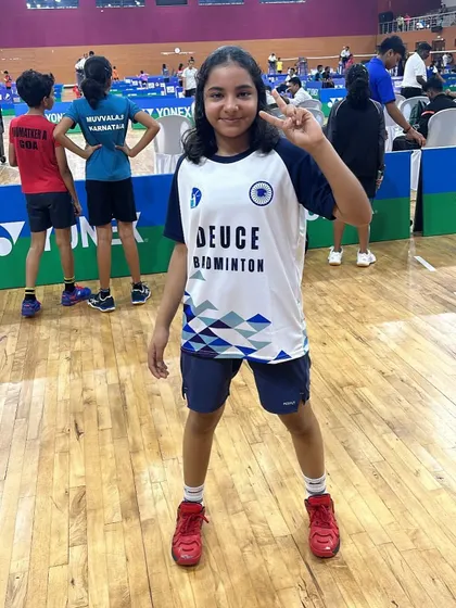 Anandita representing Deuce Badminton Academy at the national ranking tournament in Goa.