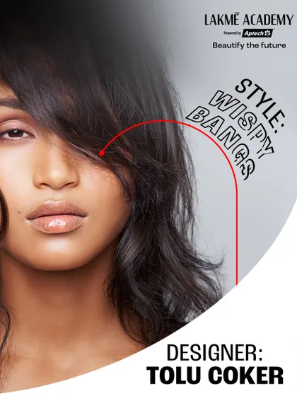 Trendspotting at London Fashion Week: Wispy Bangs, featured by designer Tolu Coker. I teach the cutting techniques needed to achieve this soft, modern look.
