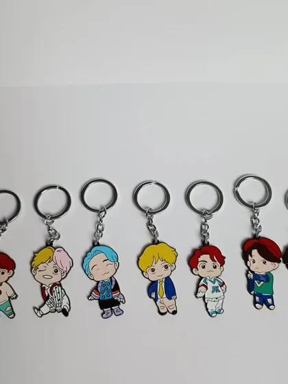 A full set of my BTS metal keychains, featuring all seven members in their chibi form. These are durable and make a great gift for any ARMY member.