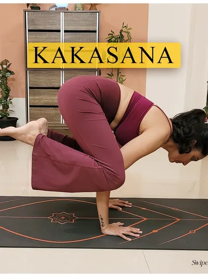 A full expression of Kakasana, or Crow Pose. This pose is all about finding that sweet spot of balance and strength.