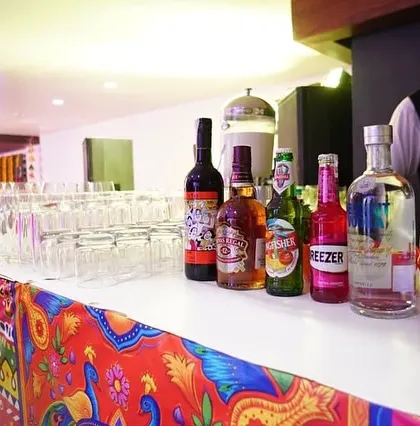A fully stocked bar for a Lohri party. We can arrange for bar services, ensuring your guests have a wide selection of drinks to enjoy throughout the celebration.