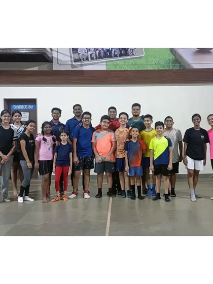 A group photo of our students and coaches after the International Yoga Day celebration at Bengal Club. It's all about learning, growing, and having fun together as a team.