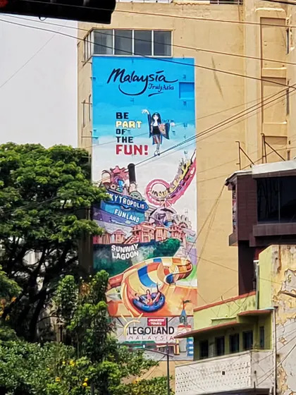 One of the three designs we painted for the Malaysia Tourism campaign, this one featuring the fun and thrills of the country's theme parks like Legoland and Sunway Lagoon.