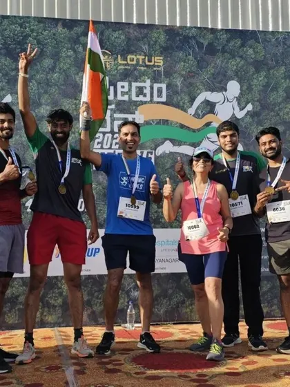 More smiling faces and medals at the Freedom Run finish line. We love seeing our community come together to celebrate their hard work.