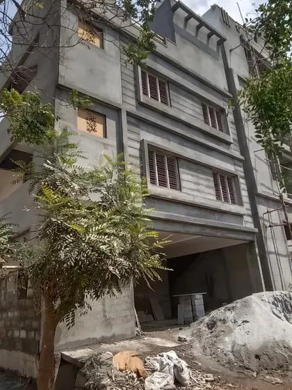 A closer look at the facade of the G+2 bungalow. Even the external appearance and window placements are considered in my architectural Vastu designs to ensure a harmonious flow of energy.