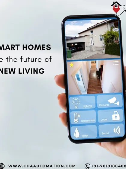 A smartphone displaying the central control dashboard for a smart home. This is the future of modern living, allowing you to manage camera feeds, locks, and lighting with ease.