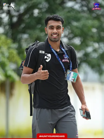 A smiling player arriving for the quarter-final match.