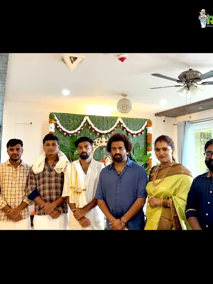 Our team with the esteemed guests at the Varalakshmi Pooja. Being a part of such personal and cherished celebrations is what makes our work so meaningful.