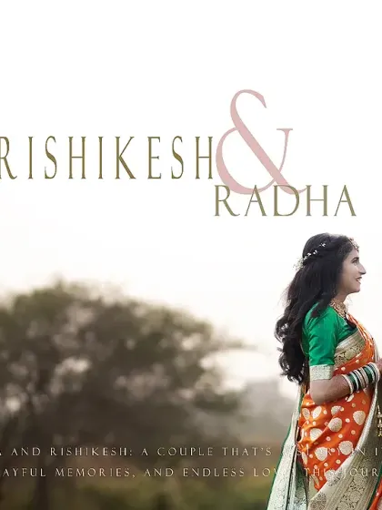 A classic and elegant pre-wedding portrait in a natural, outdoor setting. The couple looks at each other with love, dressed in beautiful traditional attire, creating a timeless and graceful image.