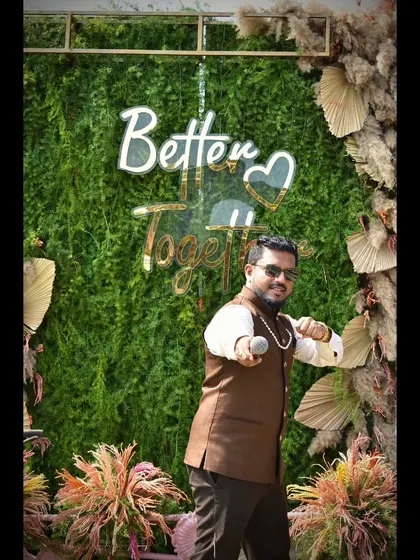 My signature action pose, ready to bring the energy to a Haldi ceremony.