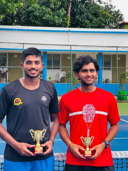 A celebratory pose from our doubles champions at the Bhubaneswar tournament.