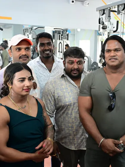 With the strong backbone of Karnataka bodybuilding at a gym inauguration. I'm proud to stand alongside these legends.
